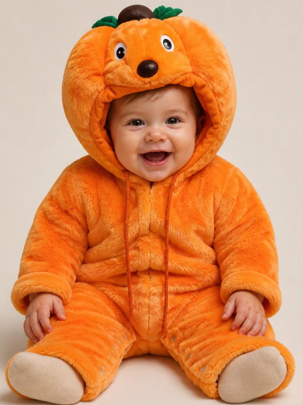 Infant Cozy plush pumpkin Halloween costume